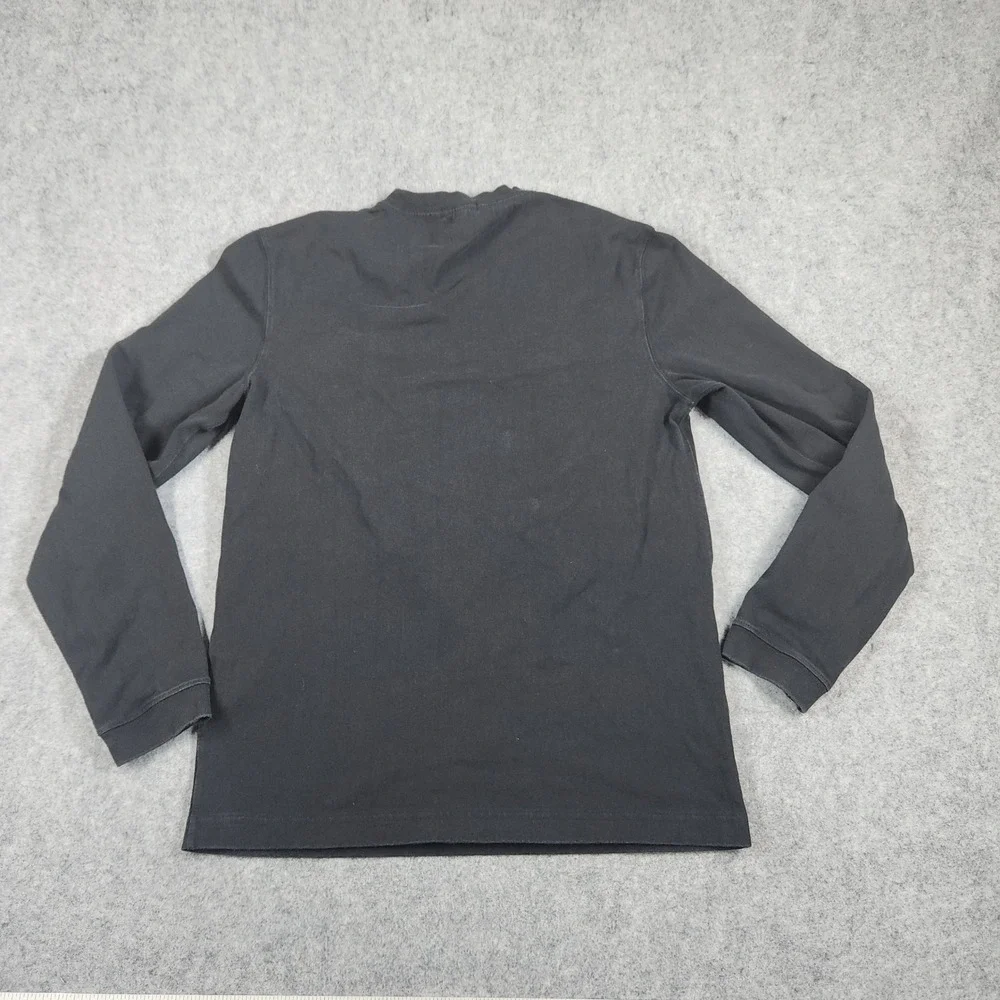 J. Crew Long Sleeve T-Shirt Mens Small Black Pocket Cotton Crew Neck Solid
